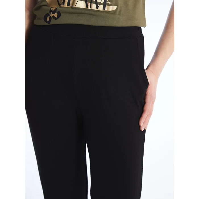 LCWAIKIKI Basic Siyah Beli Lastikli Kadın Eşofman Altı