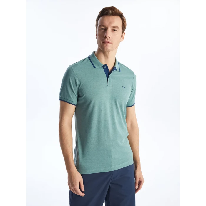 LCWAIKIKI Classic Yeşil Polo Yaka Kısa Kollu Pike Erkek Tişört
