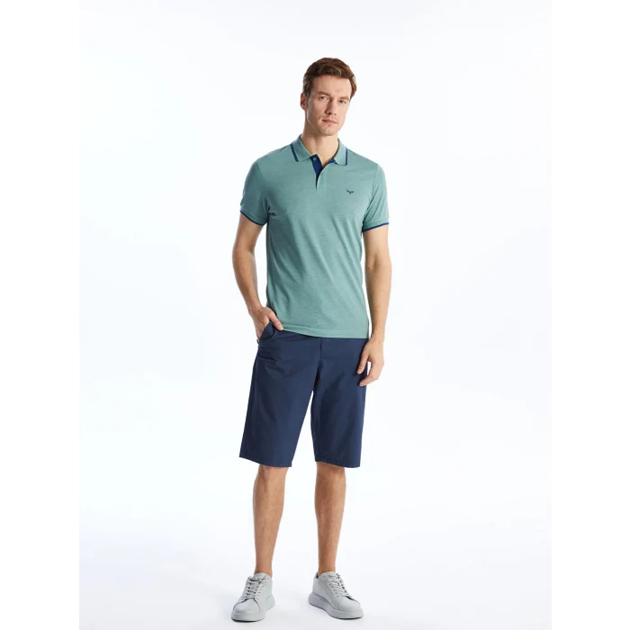 LCWAIKIKI Classic Yeşil Polo Yaka Kısa Kollu Pike Erkek Tişört