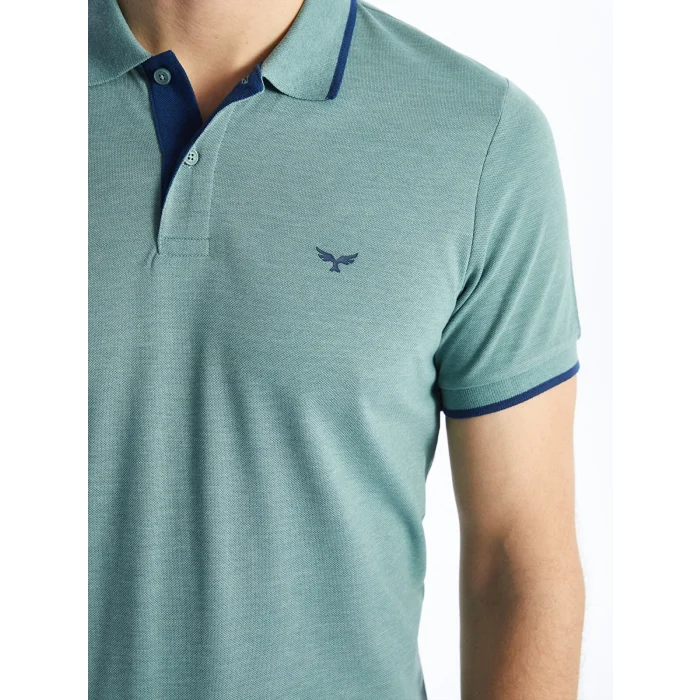 LCWAIKIKI Classic Yeşil Polo Yaka Kısa Kollu Pike Erkek Tişört