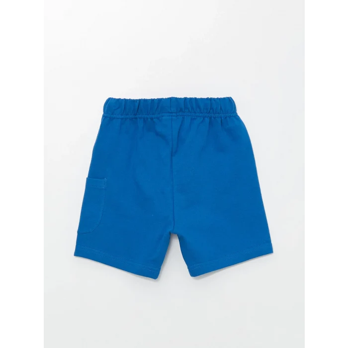 LCW Kids Ekru Bisiklet Yaka Baskılı Erkek Bebek Tişört ve Şort 2li Takım