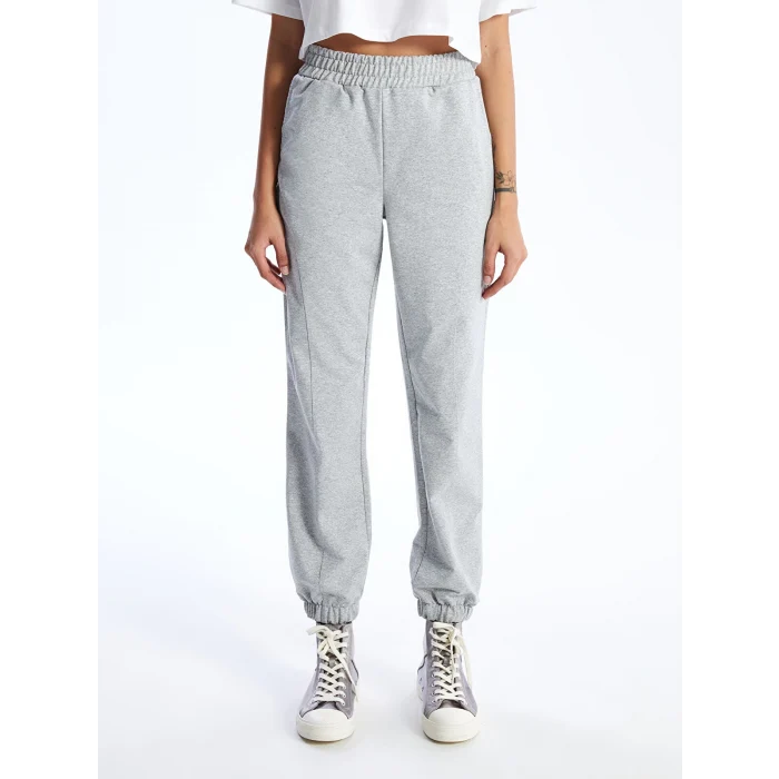 XSIDE Gri Kadın Beli Lastikli Düz Jogger Eşofman Altı