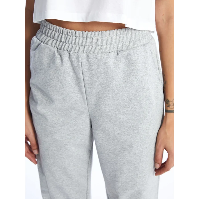 XSIDE Gri Kadın Beli Lastikli Düz Jogger Eşofman Altı