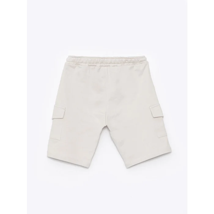 LCW Kids Gri Bisiklet Yaka Baskılı Erkek Bebek Tişört ve Şort 2li Takım