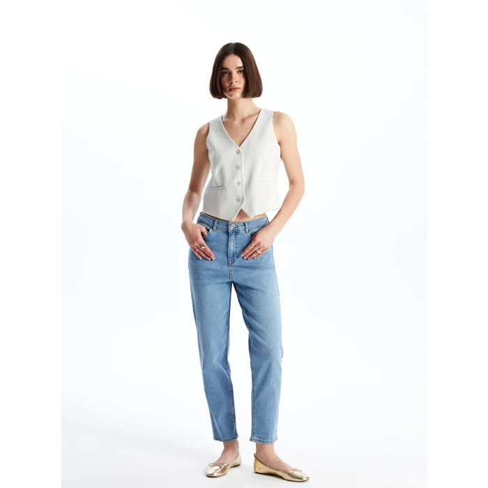 LCW Jeans Indigo Mom Fit Kadın Jean Pantolon