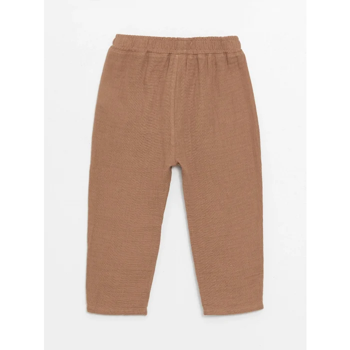 LCW Kids Bej Bisiklet Yaka Kısa Kollu Erkek Bebek Tişört ve Pantolon 2li Takım