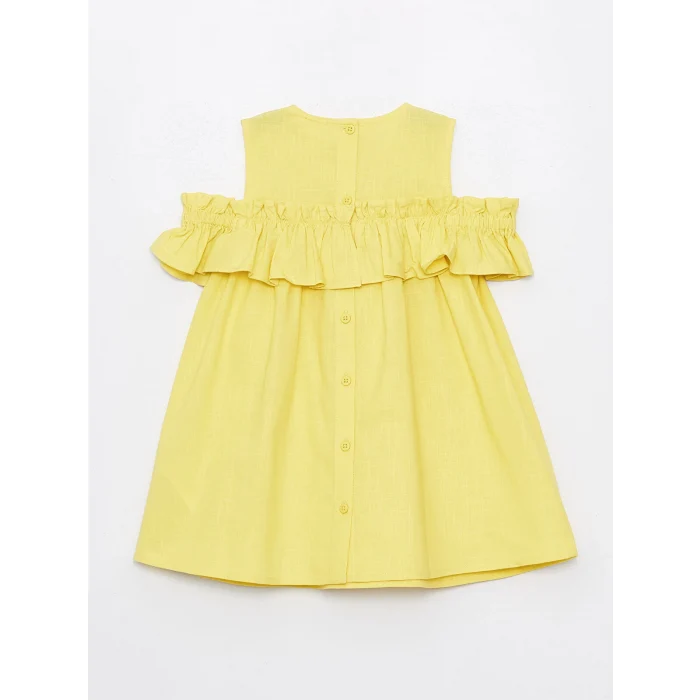 LCW Kids Sari Bisiklet Yaka Kız Bebek Elbise