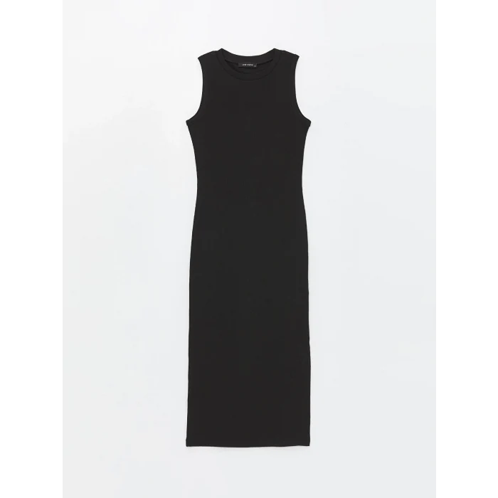 LCW Vision Siyah Bisiklet Yaka Kadın Bodycon Elbise