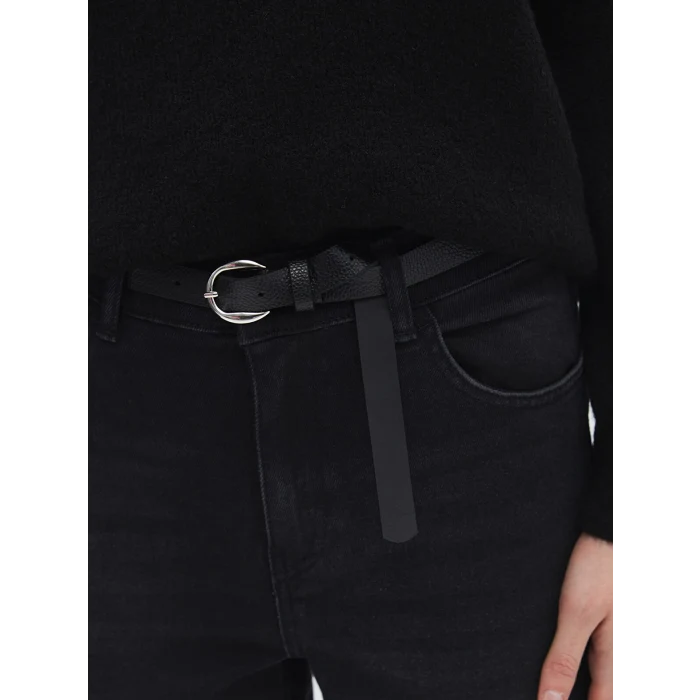 LCW Jeans Siyah Beli Kemerli Jüpiter Süper Skinny Fit Kadın Jean Pantolon