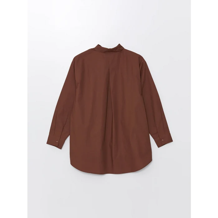 LCWAIKIKI Classic Kahverengi Düz Oversize Kadın Gömlek Tunik