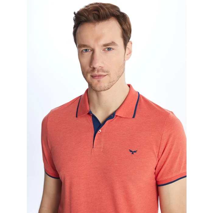 LCWAIKIKI Classic Turuncu Polo Yaka Kısa Kollu Pike Erkek Tişört