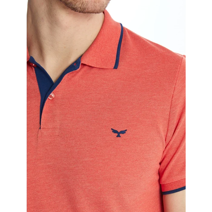 LCWAIKIKI Classic Turuncu Polo Yaka Kısa Kollu Pike Erkek Tişört