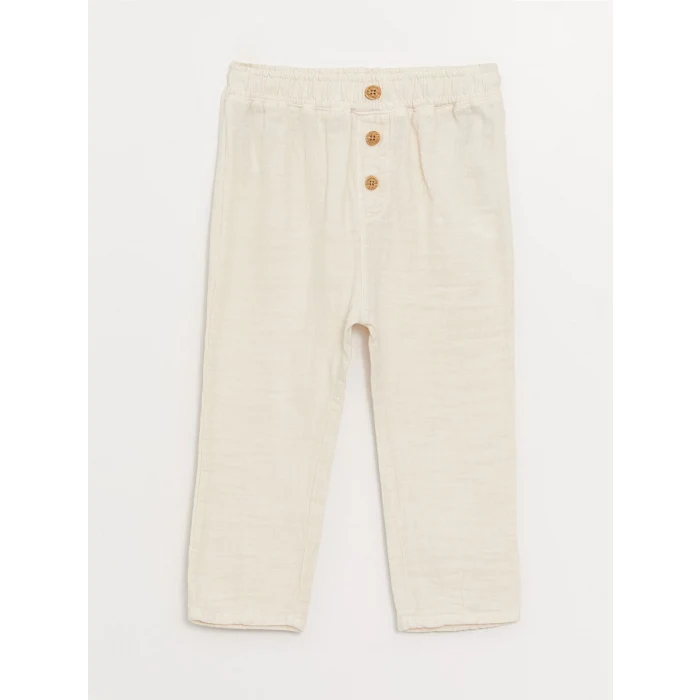 LCW Kids Yeşil Bisiklet Yaka Kısa Kollu Erkek Bebek Tişört ve Pantolon 2li Takım