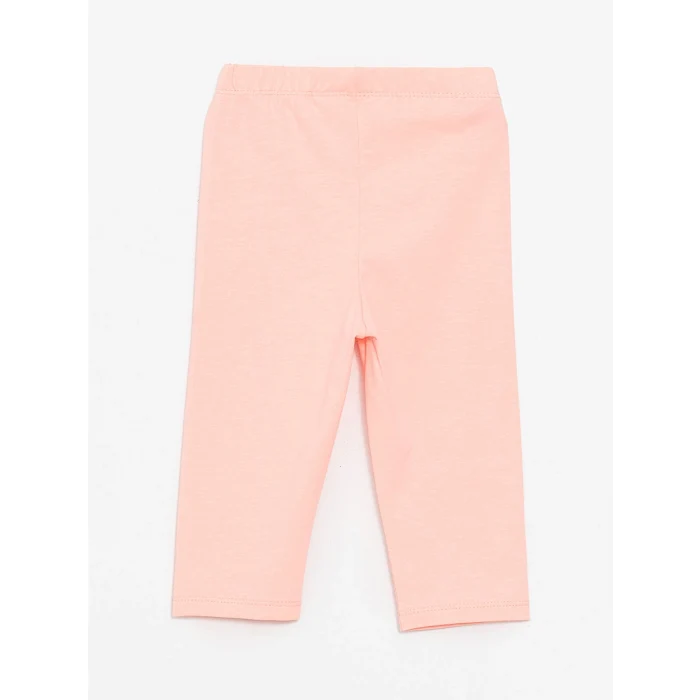 LCW Kids Mavi Bisiklet Yaka Kısa Kollu Baskılı Kız Bebek Tişört ve Tayt 2li Takım