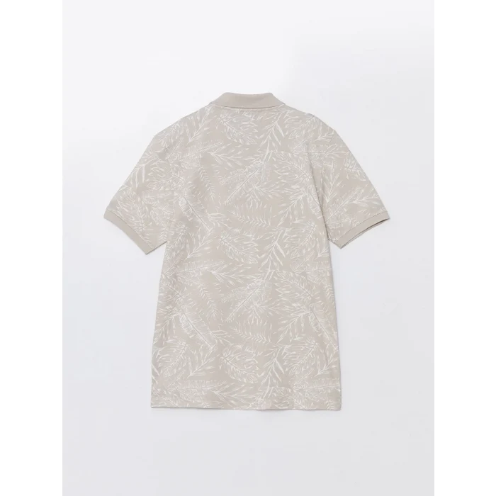 SOUTHBLUE Bej Polo Yaka Kısa Kollu Desenli Erkek Tişört