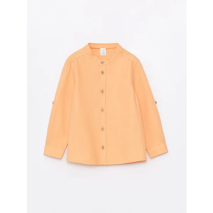 LCW Kids Turuncu Hakim Yaka Uzun Kollu Basic Erkek Bebek Gömlek