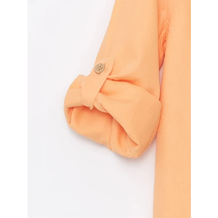 LCW Kids Turuncu Hakim Yaka Uzun Kollu Basic Erkek Bebek Gömlek