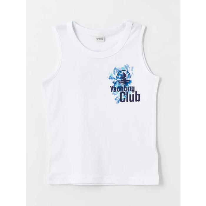 LCW Kids Mavi Bisiklet Yaka Erkek Çocuk Atlet ve Deniz Şortu