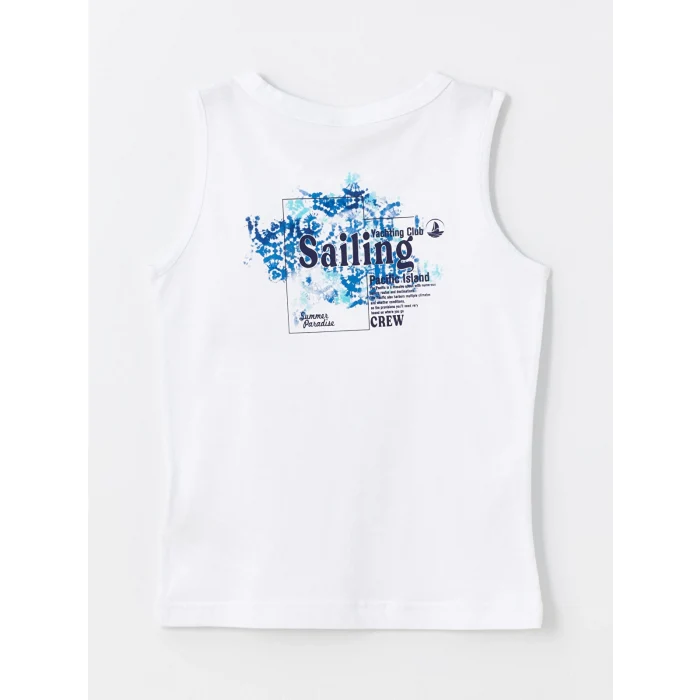 LCW Kids Mavi Bisiklet Yaka Erkek Çocuk Atlet ve Deniz Şortu