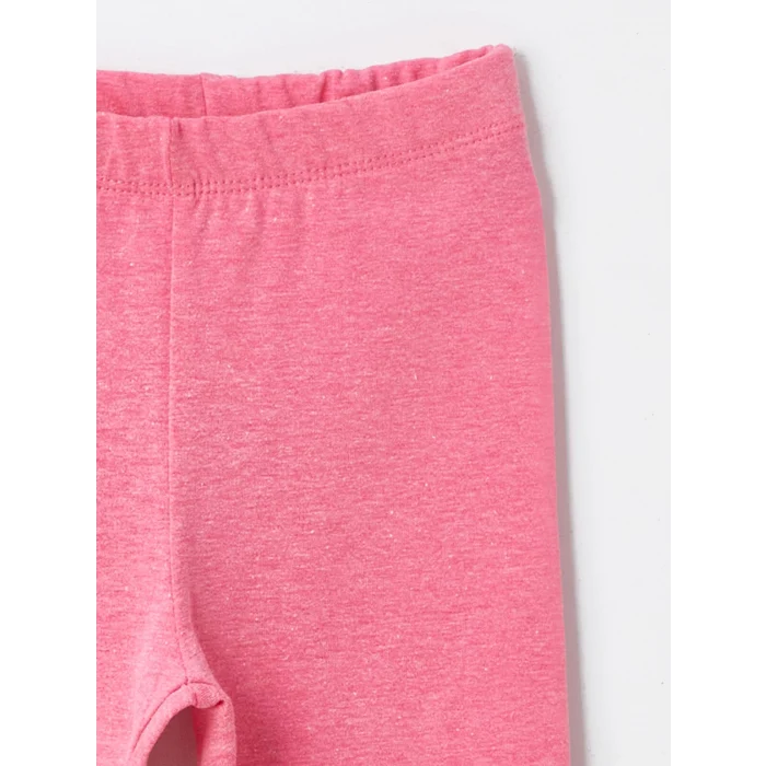 LCW Kids Ekru Bisiklet Yaka Kısa Kollu Baskılı Kız Bebek Tişört ve Tayt 2li Takım