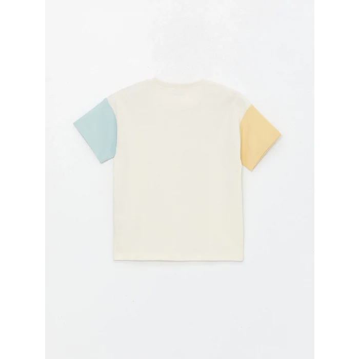 LCW Kids Bej Bisiklet Yaka Kısa Kollu Erkek Bebek Tişört ve Şort 2li Takım