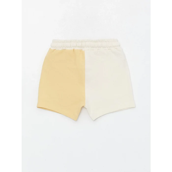 LCW Kids Bej Bisiklet Yaka Kısa Kollu Erkek Bebek Tişört ve Şort 2li Takım