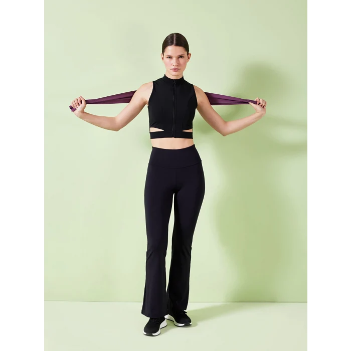 XSIDE Siyah Beli Lastikli İspanyol Paça Kadın Tayt Pantolon