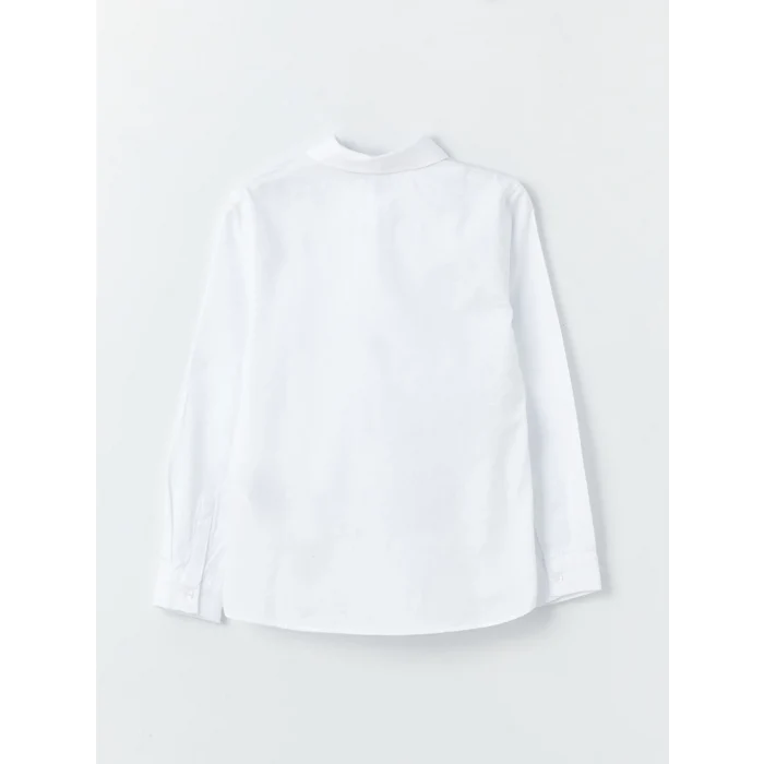 LCW Kids Beyaz Basic Uzun Kollu Erkek Çocuk Gömlek