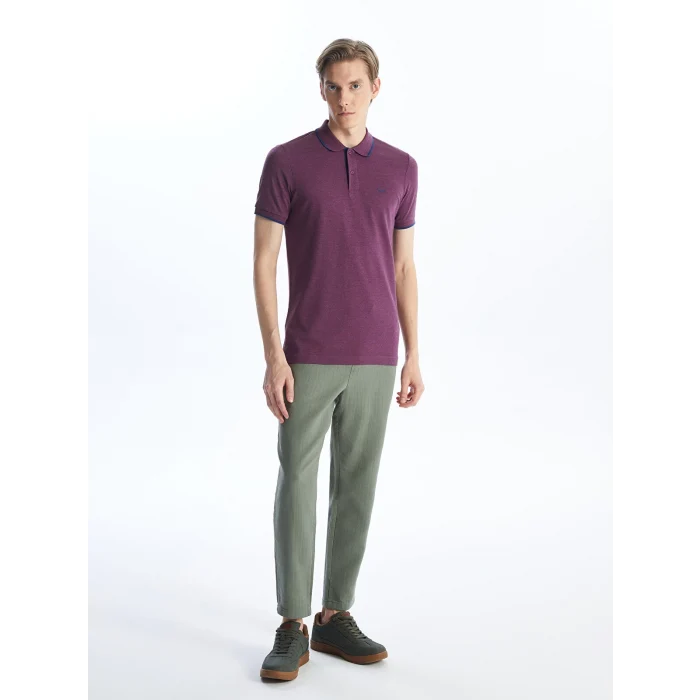 LCWAIKIKI Classic Mor Polo Yaka Kısa Kollu Pike Erkek Tişört