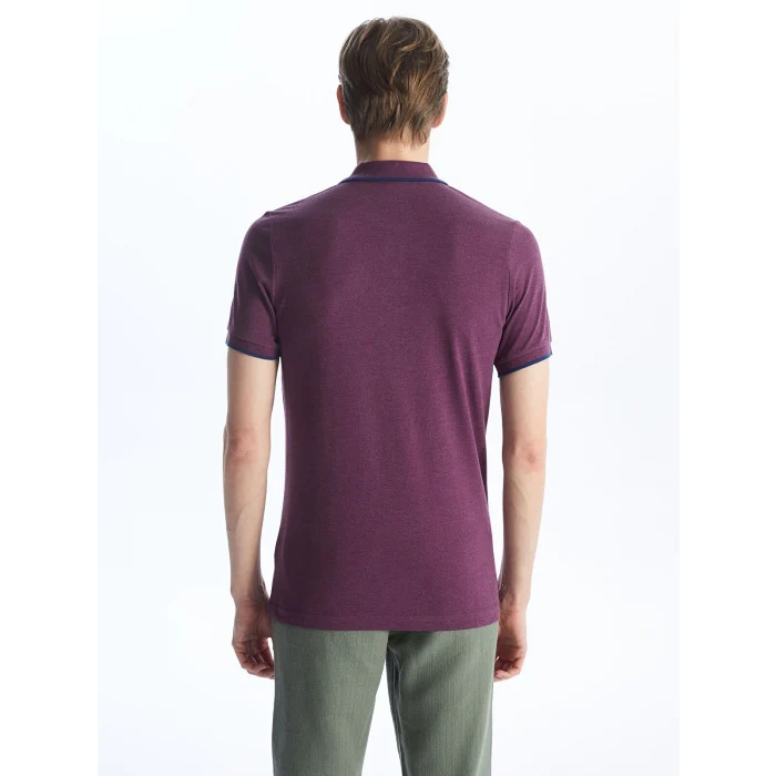 LCWAIKIKI Classic Mor Polo Yaka Kısa Kollu Pike Erkek Tişört