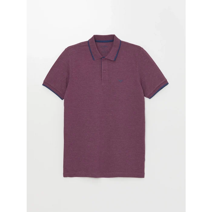 LCWAIKIKI Classic Mor Polo Yaka Kısa Kollu Pike Erkek Tişört