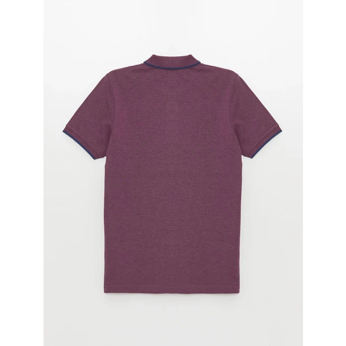 LCWAIKIKI Classic Mor Polo Yaka Kısa Kollu Pike Erkek Tişört