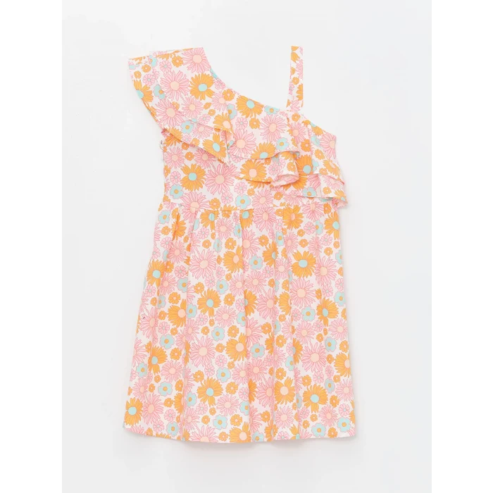 LCW Kids Beyaz Çiçekli Kız Çocuk Elbise