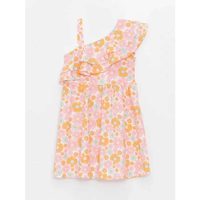 LCW Kids Beyaz Çiçekli Kız Çocuk Elbise