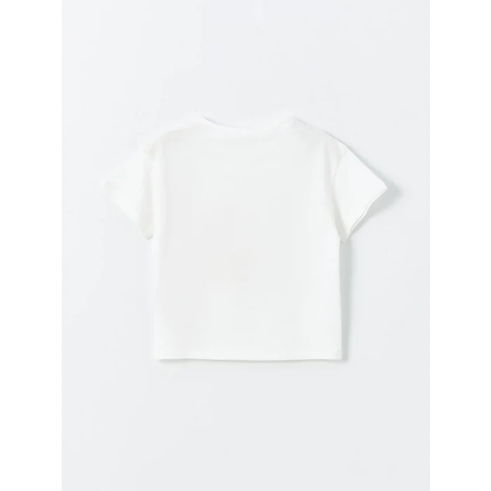 LCW Kids Ekru Bisiklet Yaka Kız Bebek Tişört 2li