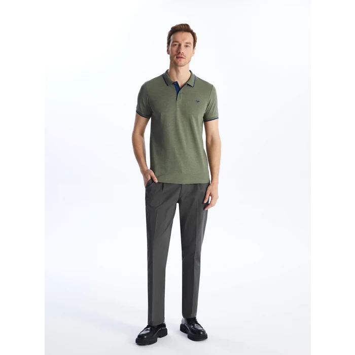 LCWAIKIKI Classic Haki Polo Yaka Kısa Kollu Pike Erkek Tişört