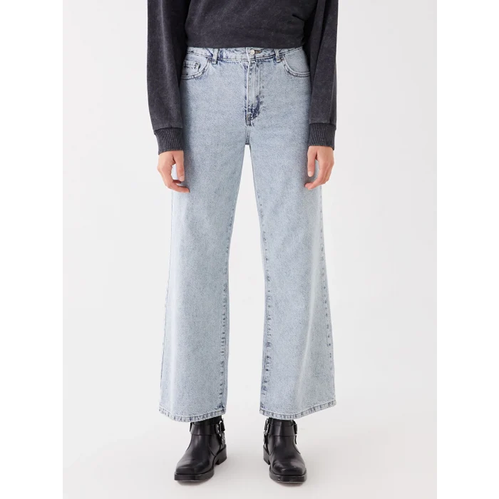 LCW Jeans Indigo Wideleg Kadın Jean Pantolon