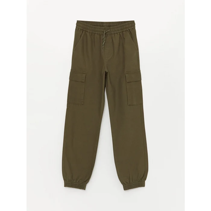 LCW Kids Haki Beli Lastikli Erkek Çocuk Kargo Jogger Pantolon