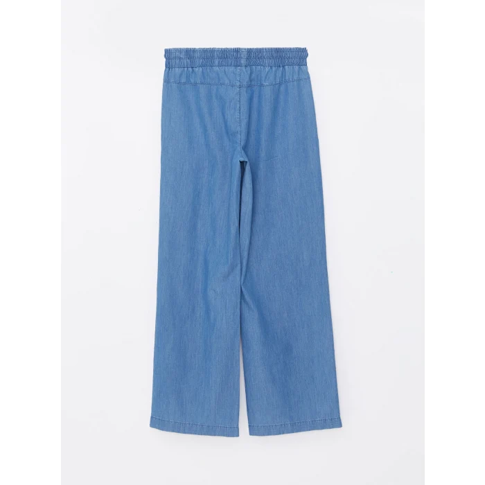 LCWAIKIKI Classic Mavi Beli Lastikli Wideleg Kadın Jean Pantolon