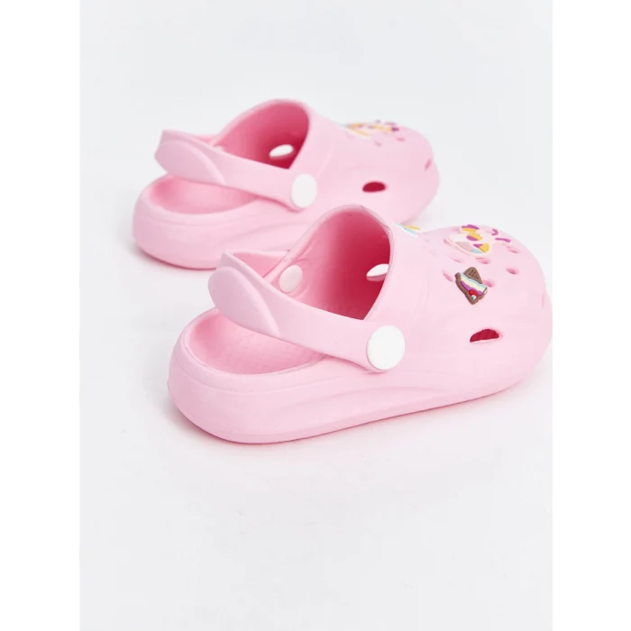 LCW STEPS Pembe Baskılı Kız Bebek Plaj Sandaleti