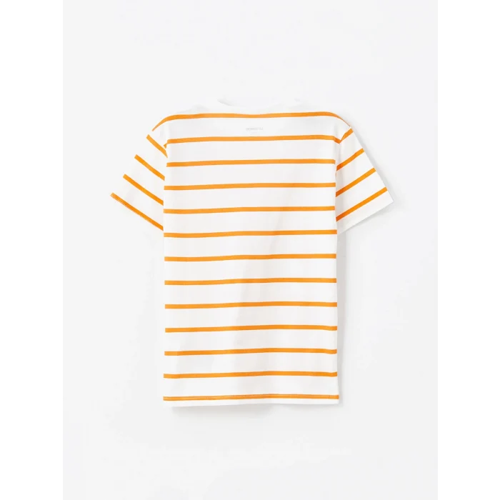 LCW Kids Ekru Bisiklet Yaka Baskılı Erkek Bebek Tişört ve Şort 2li Takım