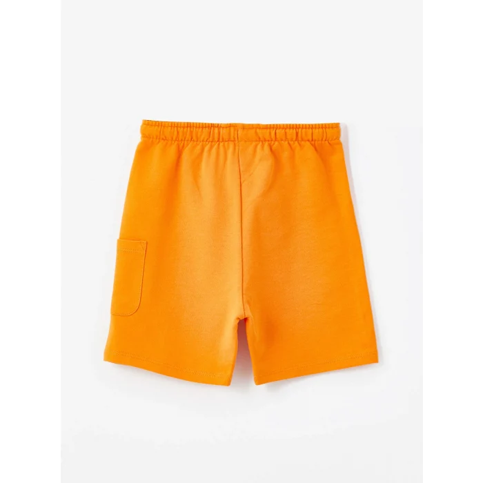 LCW Kids Ekru Bisiklet Yaka Baskılı Erkek Bebek Tişört ve Şort 2li Takım