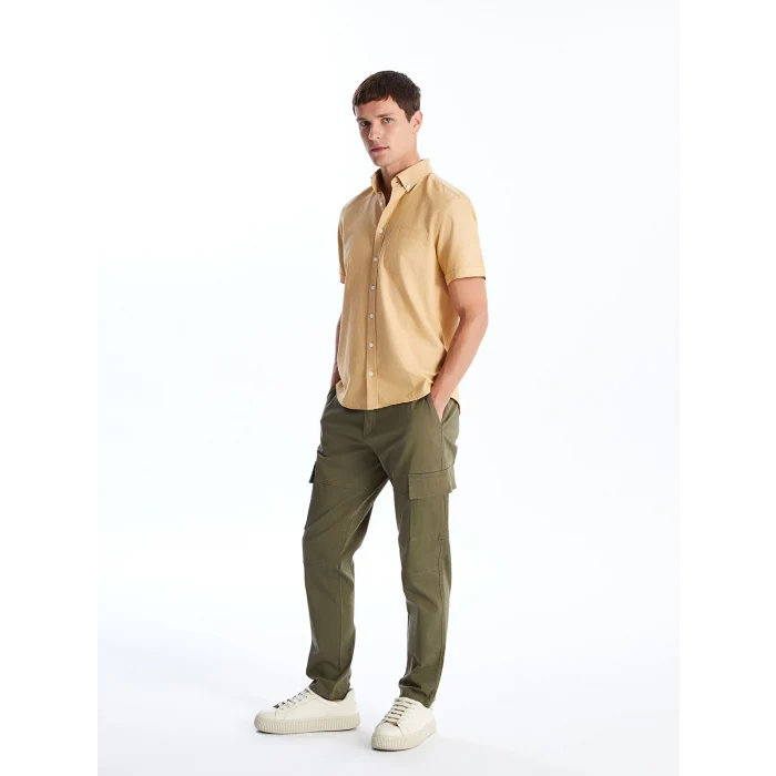LCWAIKIKI Classic Haki Dar Kalıp Gabardin Erkek Chino Pantolon