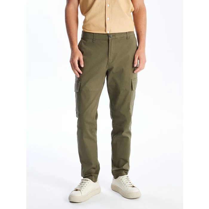 LCWAIKIKI Classic Haki Dar Kalıp Gabardin Erkek Chino Pantolon