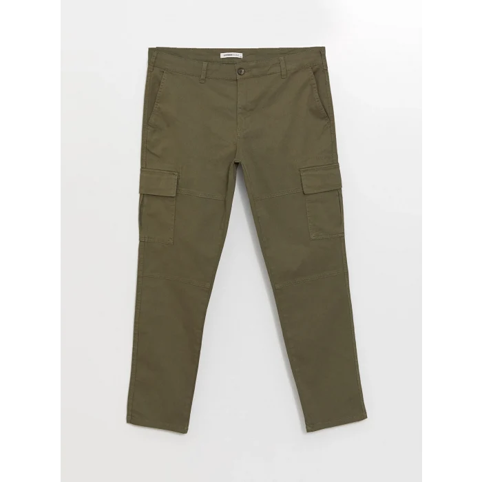 LCWAIKIKI Classic Haki Dar Kalıp Gabardin Erkek Chino Pantolon