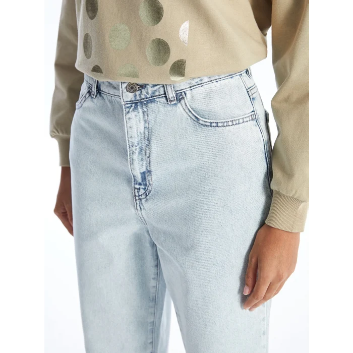 LCW Modest Mavi Mom Fit Kadın Jean Pantolon