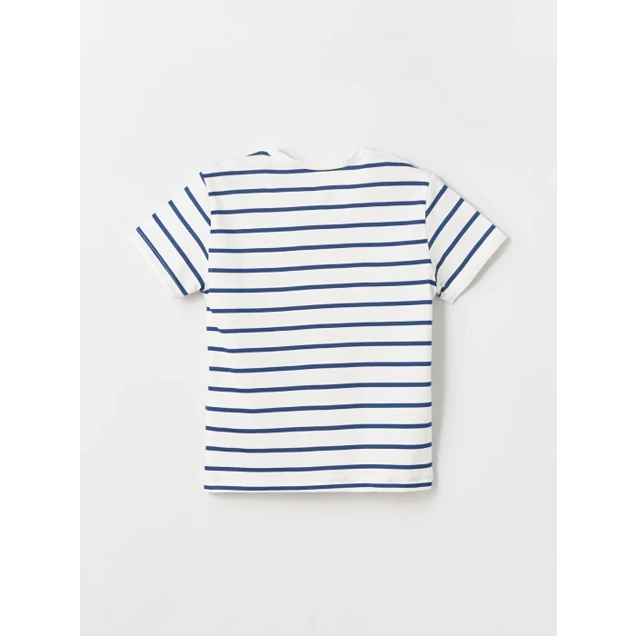 LCW Kids Ekru Bisiklet Yaka Kısa Kollu Baskılı Erkek Bebek Tişört ve Şort 2li Takım