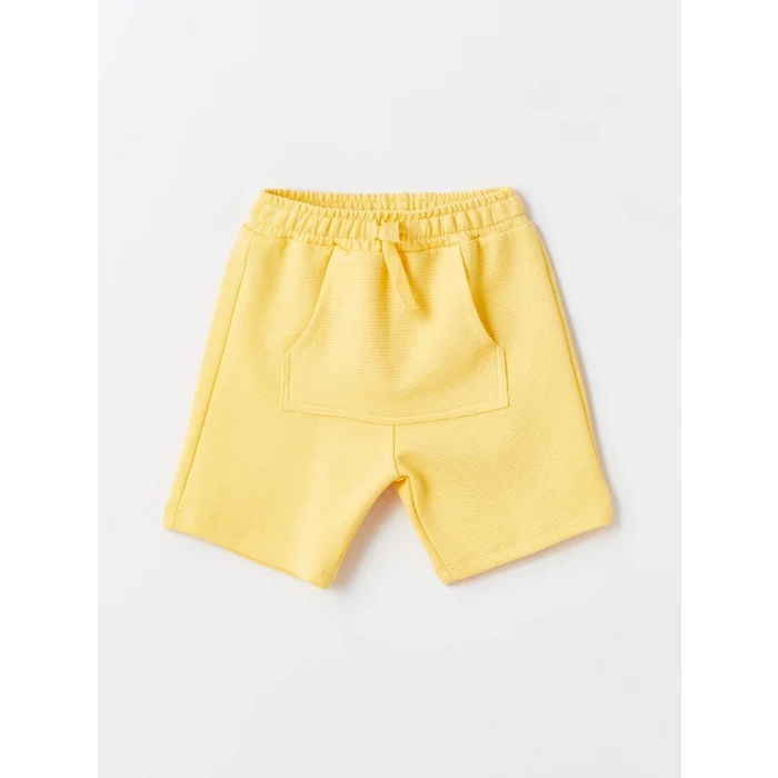 LCW Kids Ekru Bisiklet Yaka Kısa Kollu Baskılı Erkek Bebek Tişört ve Şort 2li Takım