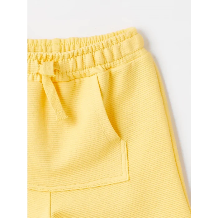 LCW Kids Ekru Bisiklet Yaka Kısa Kollu Baskılı Erkek Bebek Tişört ve Şort 2li Takım