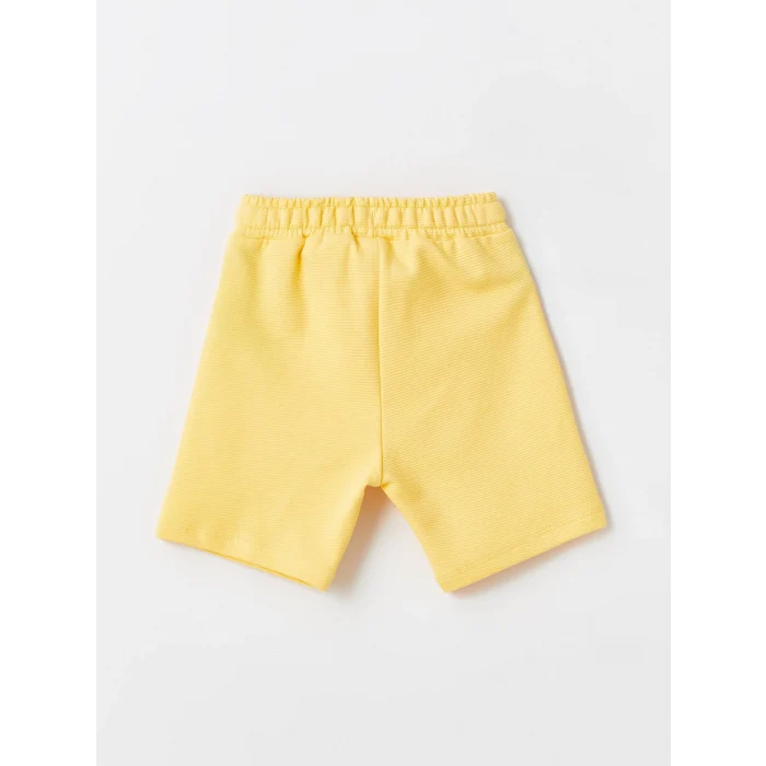 LCW Kids Ekru Bisiklet Yaka Kısa Kollu Baskılı Erkek Bebek Tişört ve Şort 2li Takım